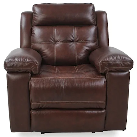 Casual Electric Recliner with Pillow Arms